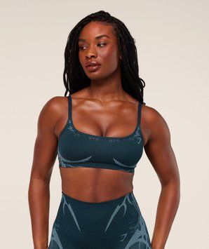 Спортивний бра Gymshark &laquo;Storm Seamless&raquo; &mdash; колір: Синій &mdash; Medium B5B8Q-UDSM-M фото