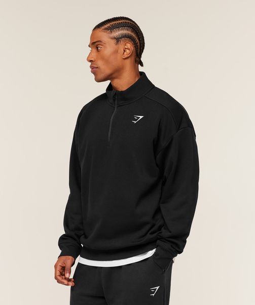 Світшот Gymshark &laquo;Crest Oversized 1/4 Zip&raquo; &mdash; колір: Чорний &mdash; Large A4C3S-BB2J-L фото