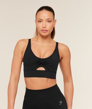 Спортивний бра Gymshark &laquo;Twist Front&raquo; &mdash; колір: Чорний &mdash; Extra Small B5C6A-BB2J-XS фото