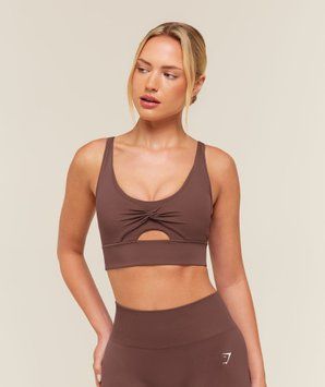 Спортивний бра Gymshark &laquo;Twist Front&raquo; &mdash; колір: Коричневий &mdash; Small B5C6A-NDJ1-S фото
