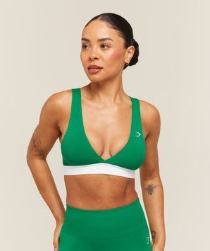Спортивний бра Gymshark &laquo;Everyday Seamless Contrast&raquo; &mdash; колір: Зелений &mdash; Large B6C5W-EDJZ-L фото