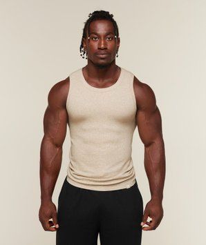 Топ Gymshark &laquo;Cotton Seamless Sleeveless&raquo; &mdash; колір: Бежевий &mdash; Large A5C6M-NDKP-L фото