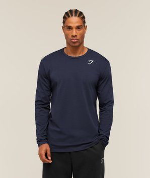 Лонгслів Gymshark &laquo;Crest Long Sleeve&raquo; &mdash; колір: Синій &mdash; Small A1A9E-UCTN-S фото