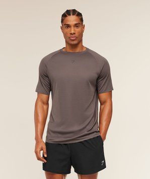 Футболка Gymshark &laquo;Hybrid Engineered Jacquard&raquo; &mdash; колір: Коричневий &mdash; Small A2B5U-NBZG-S фото