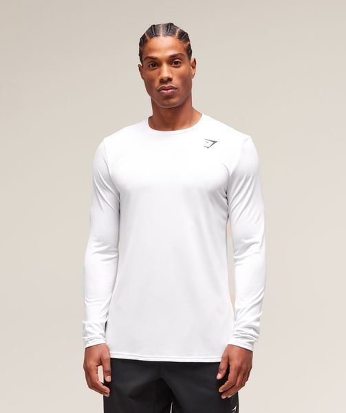 Лонгслів Gymshark &laquo;Arrival Long Sleeve&raquo; &mdash; колір: Білий &mdash; Extra Small A2A1H-WBBM-XS фото