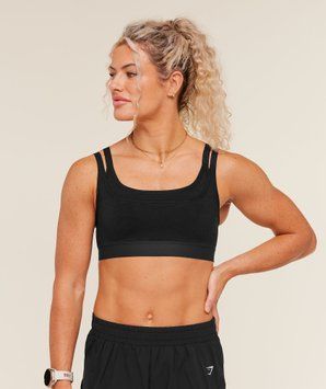 Спортивний бра Gymshark &laquo;Relay Seamless Medium Support&raquo; &mdash; колір: Чорний &mdash; Small B5C9J-BB2J-S фото