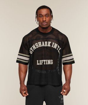 Топ Gymshark &laquo;Collective Mesh Contrast Jersey&raquo; &mdash; колір: Чорний &mdash; Medium A4C5L-BB2J-M фото
