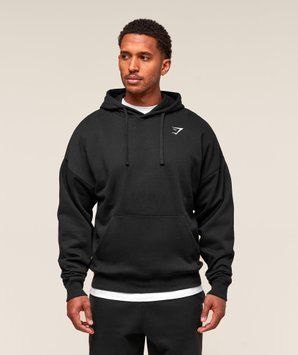 Худі Gymshark &laquo;Crest Oversized&raquo; &mdash; колір: Чорний &mdash; Extra Small A5A8O-BB2J-XS фото