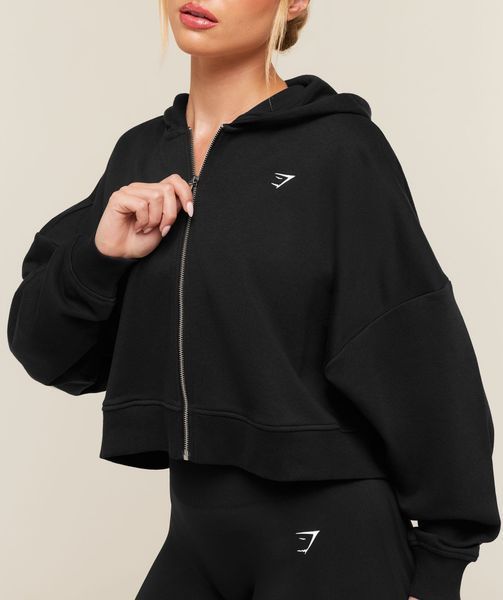 Худі Gymshark &laquo;Training Oversized Boxy Zip Through&raquo; &mdash; колір: Чорний &mdash; Large B6C8D-BB2J-L фото