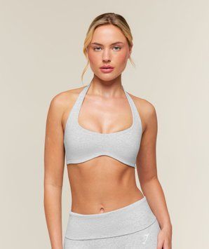 Спортивний бра Gymshark &laquo;CottonMove&trade; Halterneck&raquo; &mdash; колір: Сірий &mdash; Extra Large B7B1E-GD83-XL фото