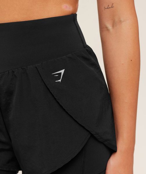 Шорти Gymshark &laquo;Running 2-in-1&raquo; &mdash; колір: Чорний &mdash; Large B3C4D-BB2J-L фото