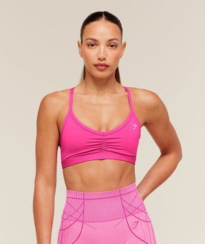 Спортивний бра Gymshark &laquo;Ruched Strappy - Super-Set Pink&raquo; &mdash; колір: Рожевий &mdash; Extra Small B6A6I-KDFW-XS фото