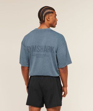 Футболка Gymshark &laquo;Conditioning Club Washed&raquo; &mdash; колір: Синій &mdash; Extra Extra Large A4C5N-UD82-XXL фото