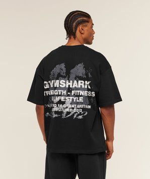 Футболка Gymshark &laquo;Strength Fitness & Lifestyle Graphic&raquo; &mdash; колір: Чорний &mdash; Extra Small A4C8N-BB2J-XS фото