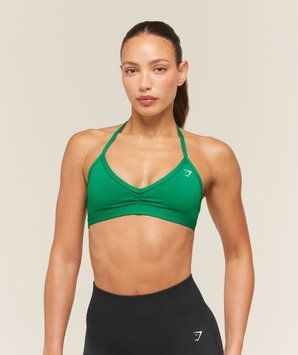 Спортивне бра Gymshark Light Support Minimal Halterneck Bra - Track Green &mdash; Extra Extra Small B3B4A-EDJZ-XXS фото