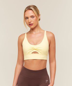 Спортивний бра Gymshark &laquo;Twist Front&raquo; &mdash; колір: Жовтий &mdash; Small B5C6A-YBZ5-S фото