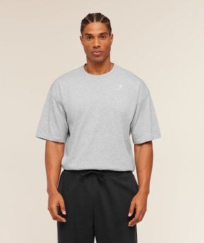 Футболка Gymshark &laquo;Crest Oversized&raquo; &mdash; колір: Сірий &mdash; Extra Extra Large A4C5A-GBCN-XXL фото